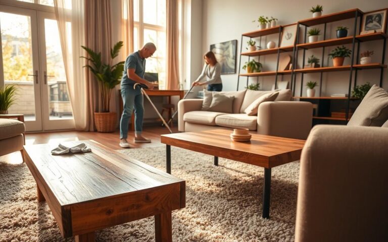 living room cleaning