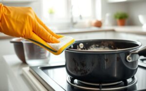 how to clean burnt pots with baking soda