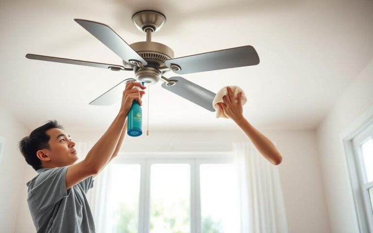 how to clean ceiling fan without spreading dust