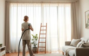 how to clean curtains without taking them down