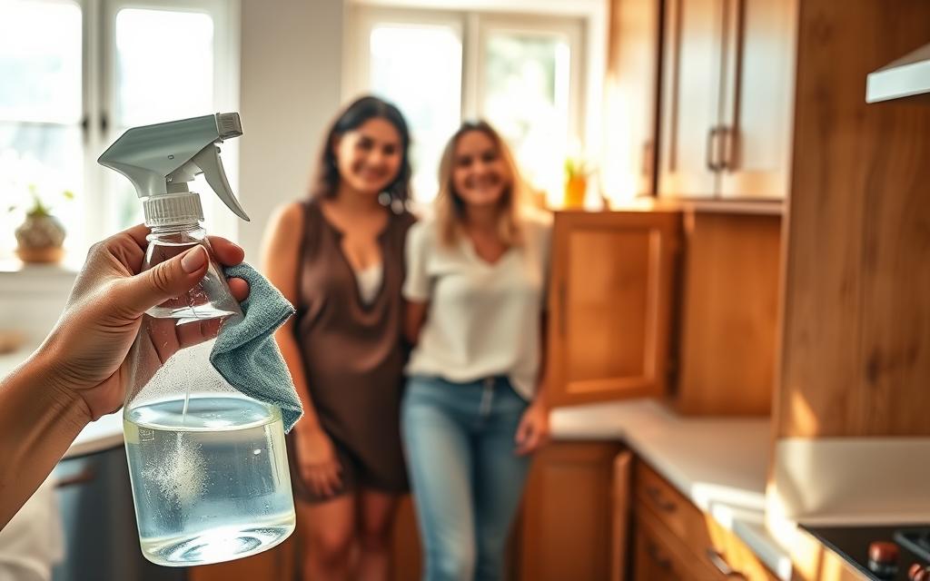 how to clean greasy kitchen cabinets naturally