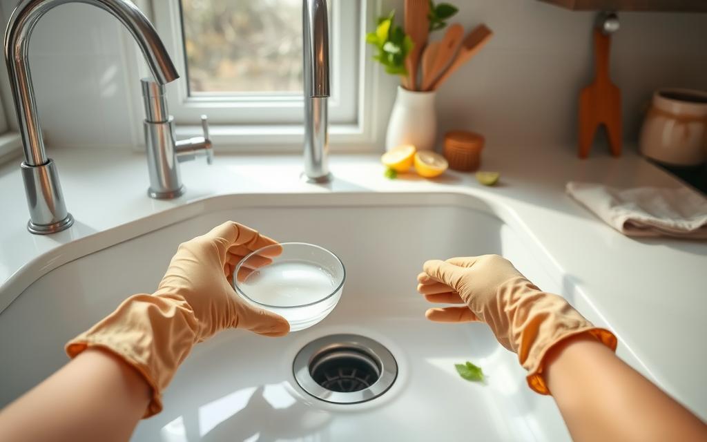 how to clean kitchen sink drain smell
