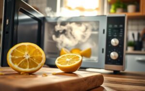 how to clean microwave with lemon steam
