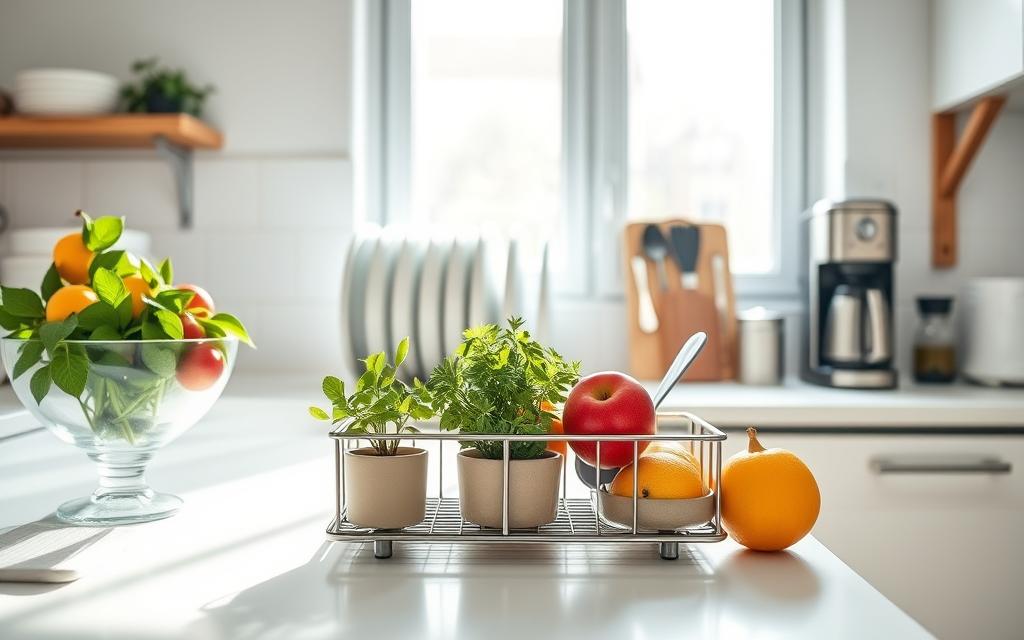 how to declutter kitchen countertops fast