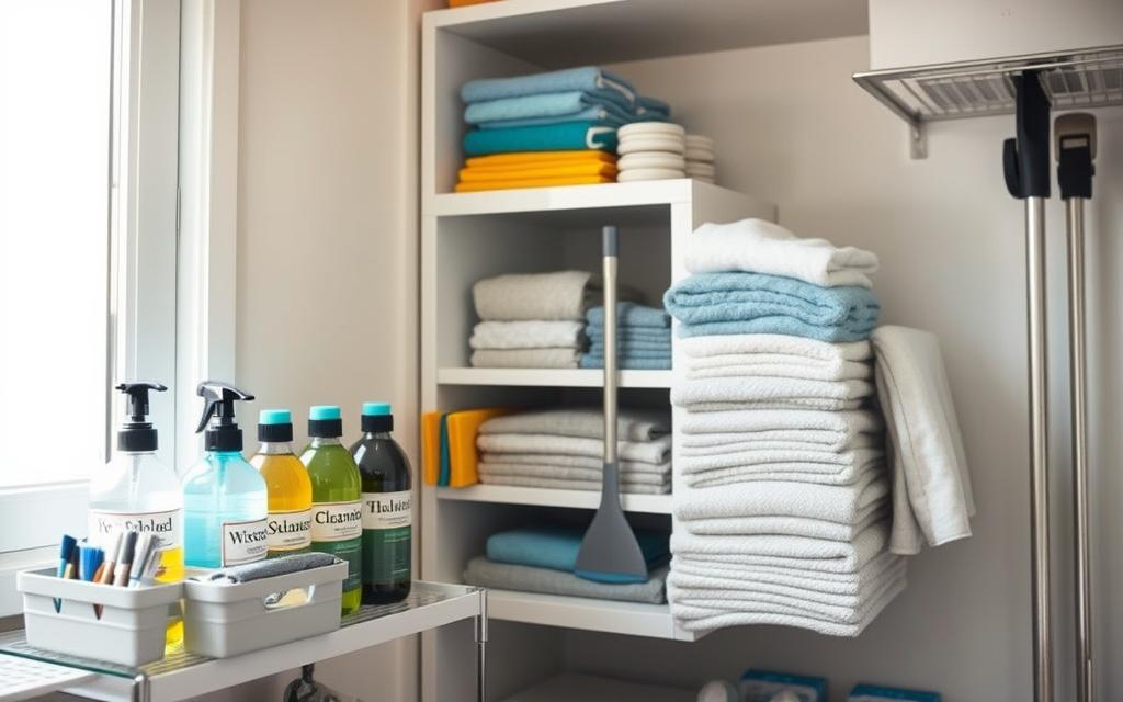 how to organize cleaning supplies in small space