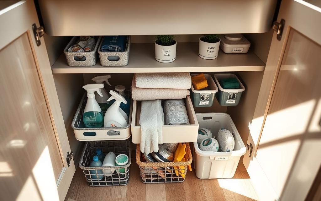 how to organize under sink storage ideas